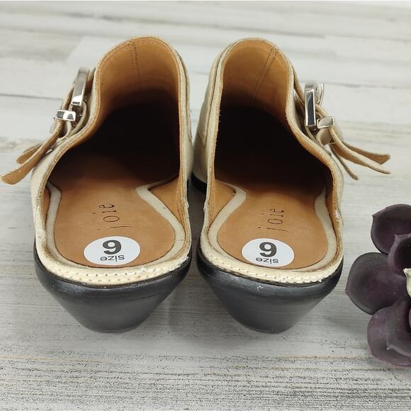 Joie NEW Cabery Western Clogs Tan Leather Pointed Mules Size 9.5 - Picture 4 of 6